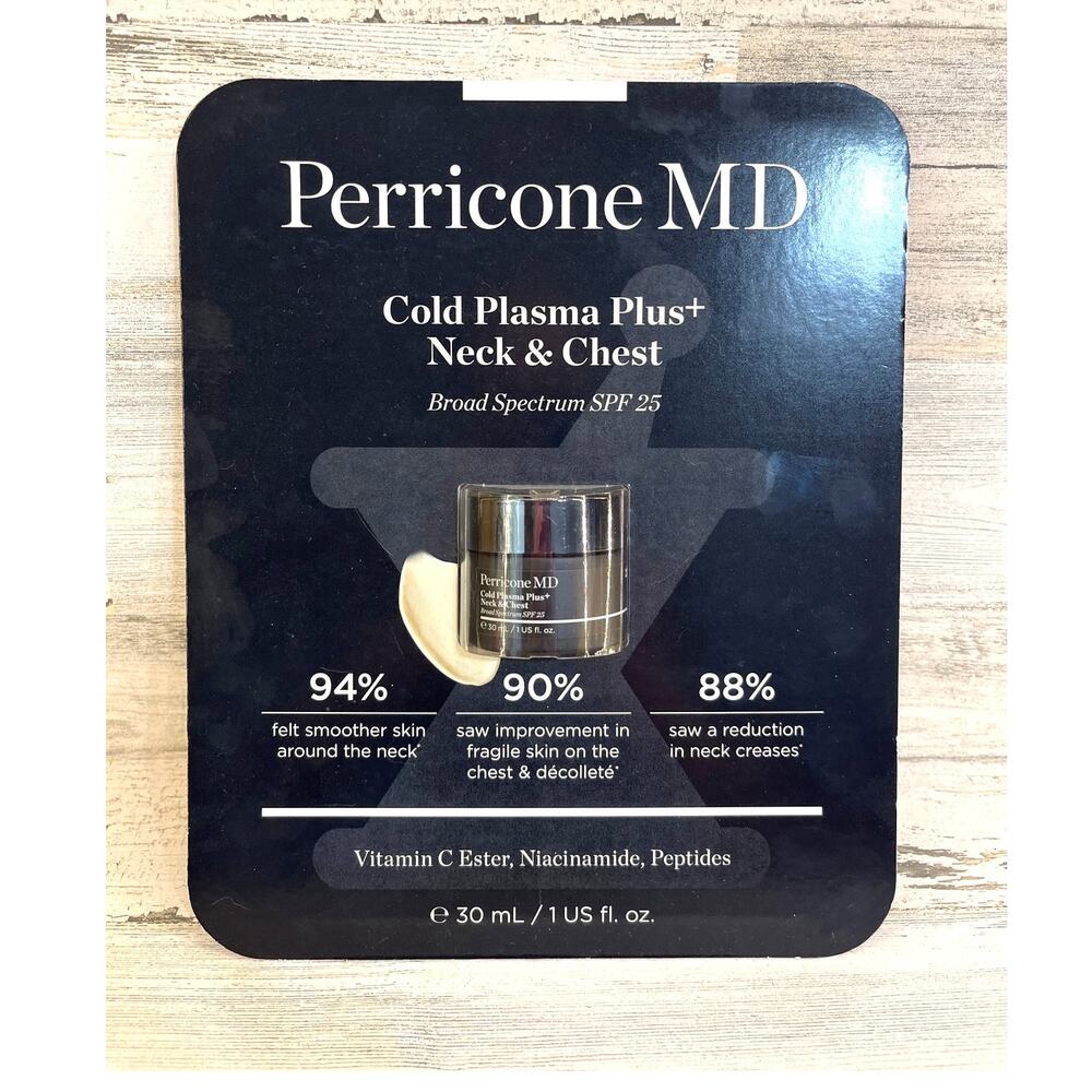 NEW Perricone MD Cold Plasma Plus + Neck & Chest Moisturizer Cream 30 mL SPF 25